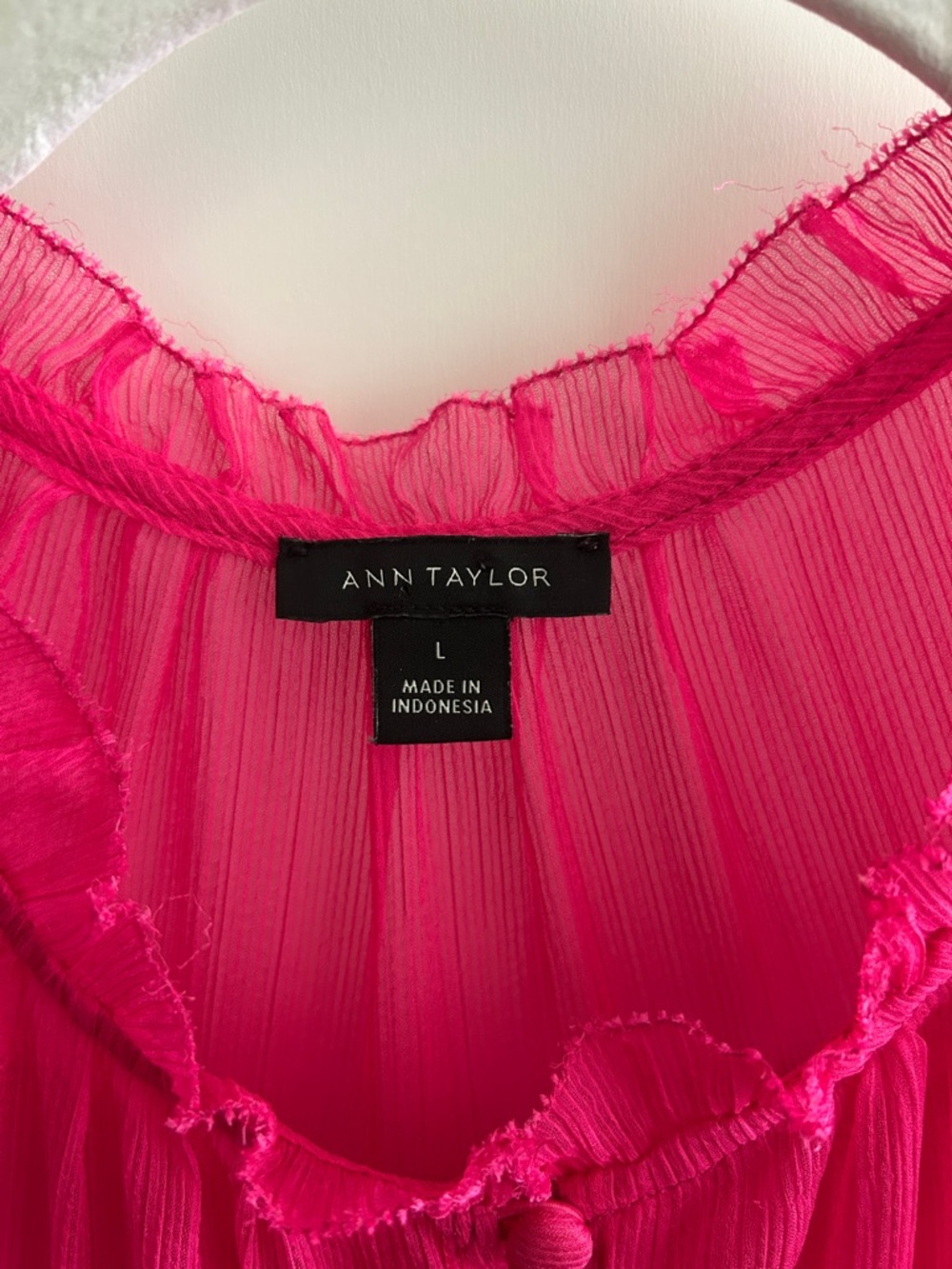 Ann Taylor Chiffon Ruffle Button Front Blouse - Picture 6 of 7